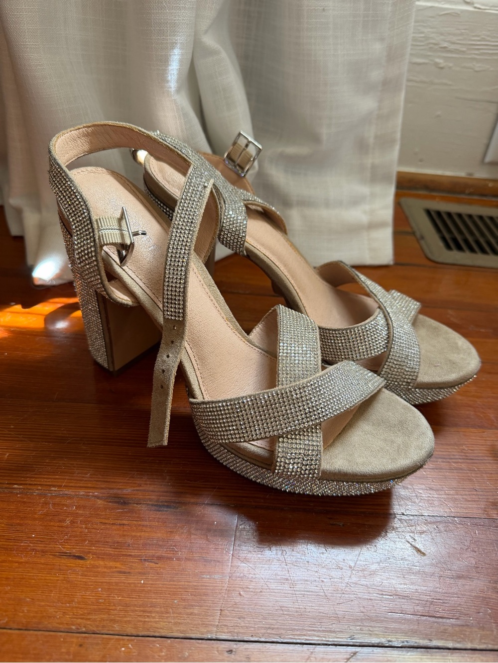 Bedazzled platform heels